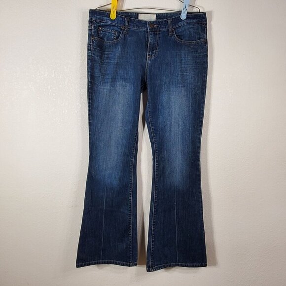 Maurices Molli Flare Womens Jeans 11/12 Long Dark Wash Denim RN 117476 - Picture 1 of 10